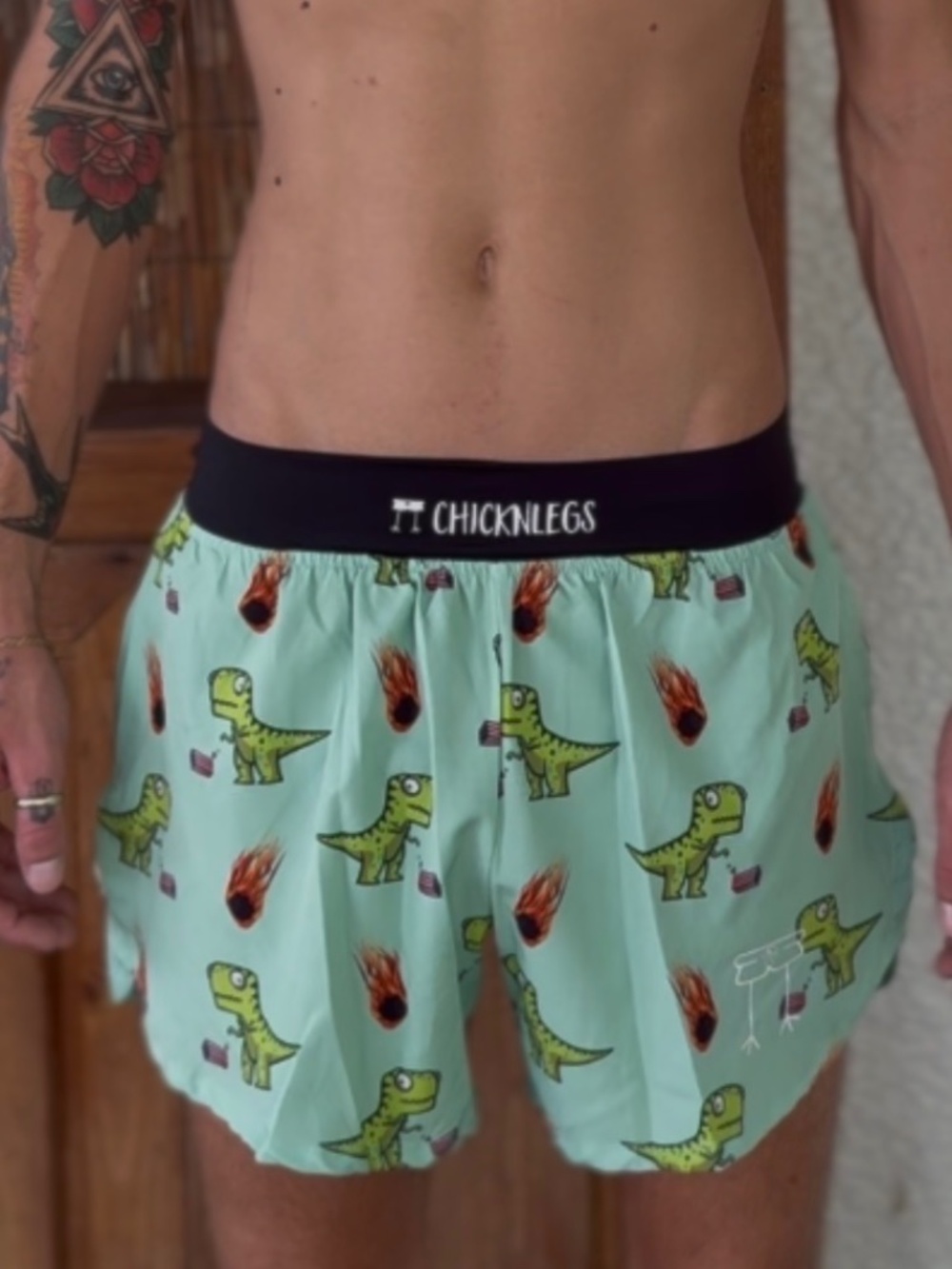 ChicknLegs Dino-sore Dinosaur Running Shorts Men’s S